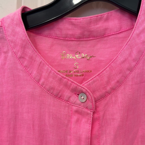 Lily Pulitzer sleeveless ruffle accent button down size small - Picture 2 of 5